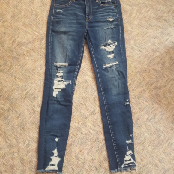 American Eagle Outfitters Denim - American Eagle High-Rise Distressed Skinny Jeans